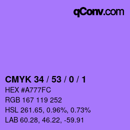 Farbcode: CMYK 34 / 53 / 0 / 1 | qconv.com