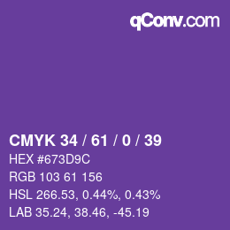 Color code: CMYK 34 / 61 / 0 / 39 | qconv.com