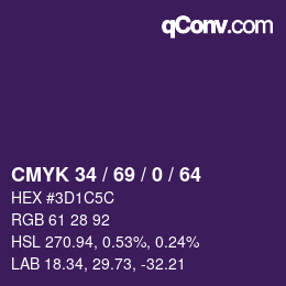 Color code: CMYK 34 / 69 / 0 / 64 | qconv.com