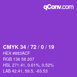 Color code: CMYK 34 / 72 / 0 / 19 | qconv.com