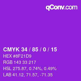 Color code: CMYK 34 / 85 / 0 / 15 | qconv.com