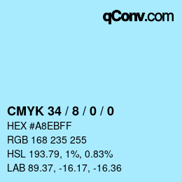 カラーコード: CMYK 34 / 8 / 0 / 0 | qconv.com
