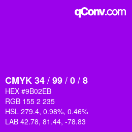 Color code: CMYK 34 / 99 / 0 / 8 | qconv.com