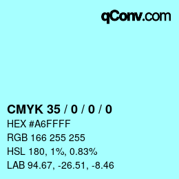 Color code: CMYK 35 / 0 / 0 / 0 | qconv.com