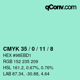 Color code: CMYK 35 / 0 / 11 / 8 | qconv.com