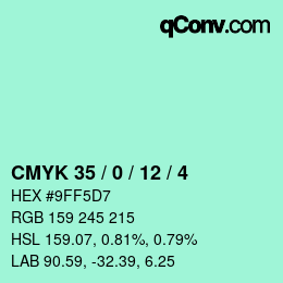 Color code: CMYK 35 / 0 / 12 / 4 | qconv.com