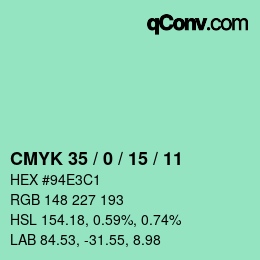 Color code: CMYK 35 / 0 / 15 / 11 | qconv.com