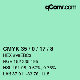 Color code: CMYK 35 / 0 / 17 / 8 | qconv.com