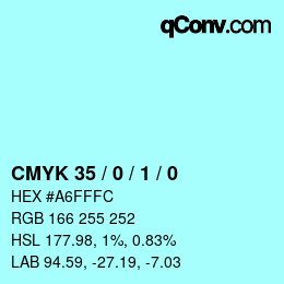 Color code: CMYK 35 / 0 / 1 / 0 | qconv.com