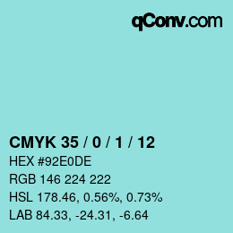 Color code: CMYK 35 / 0 / 1 / 12 | qconv.com