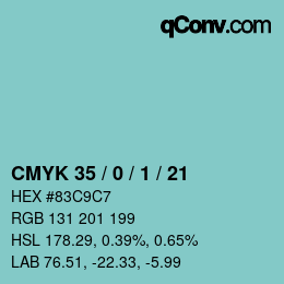 Color code: CMYK 35 / 0 / 1 / 21 | qconv.com