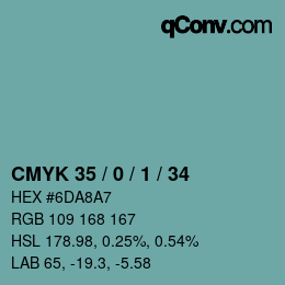 Color code: CMYK 35 / 0 / 1 / 34 | qconv.com