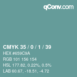 Color code: CMYK 35 / 0 / 1 / 39 | qconv.com