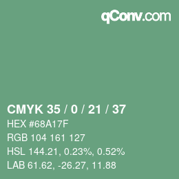 Farbcode: CMYK 35 / 0 / 21 / 37 | qconv.com