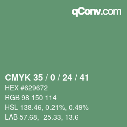 Color code: CMYK 35 / 0 / 24 / 41 | qconv.com