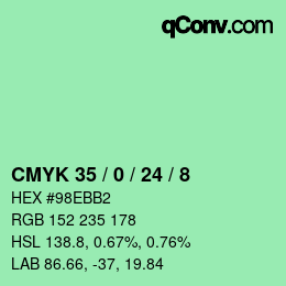 Color code: CMYK 35 / 0 / 24 / 8 | qconv.com