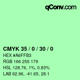 Color code: CMYK 35 / 0 / 30 / 0 | qconv.com