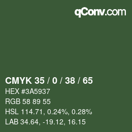 Color code: CMYK 35 / 0 / 38 / 65 | qconv.com