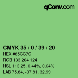 Código de color: CMYK 35 / 0 / 39 / 20 | qconv.com