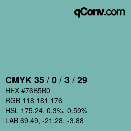 Código de color: CMYK 35 / 0 / 3 / 29 | qconv.com