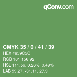 Color code: CMYK 35 / 0 / 41 / 39 | qconv.com
