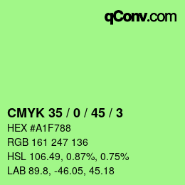 Color code: CMYK 35 / 0 / 45 / 3 | qconv.com