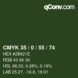 Código de color: CMYK 35 / 0 / 55 / 74 | qconv.com