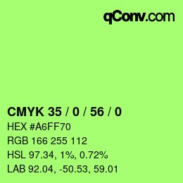 Color code: CMYK 35 / 0 / 56 / 0 | qconv.com