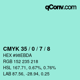 Color code: CMYK 35 / 0 / 7 / 8 | qconv.com
