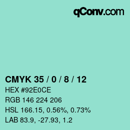 Color code: CMYK 35 / 0 / 8 / 12 | qconv.com