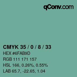 Color code: CMYK 35 / 0 / 8 / 33 | qconv.com