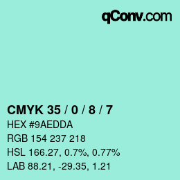 Color code: CMYK 35 / 0 / 8 / 7 | qconv.com