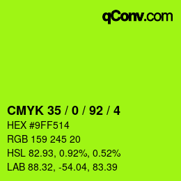 Color code: CMYK 35 / 0 / 92 / 4 | qconv.com