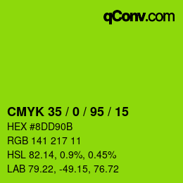 Color code: CMYK 35 / 0 / 95 / 15 | qconv.com