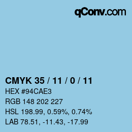 颜色代码: CMYK 35 / 11 / 0 / 11 | qconv.com