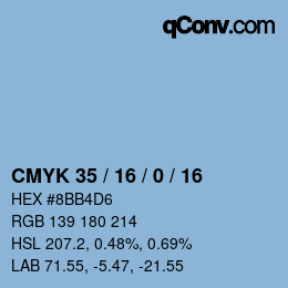 Color code: CMYK 35 / 16 / 0 / 16 | qconv.com