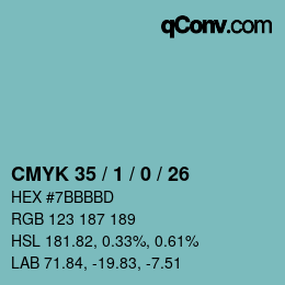 Color code: CMYK 35 / 1 / 0 / 26 | qconv.com