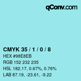 Color code: CMYK 35 / 1 / 0 / 8 | qconv.com