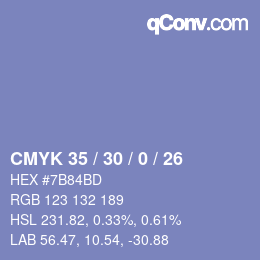 Color code: CMYK 35 / 30 / 0 / 26 | qconv.com