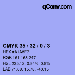 Color code: CMYK 35 / 32 / 0 / 3 | qconv.com