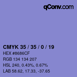 Color code: CMYK 35 / 35 / 0 / 19 | qconv.com