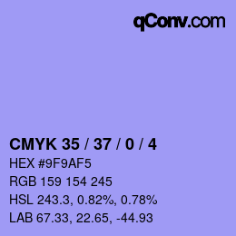 Color code: CMYK 35 / 37 / 0 / 4 | qconv.com