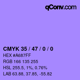 Código de color: CMYK 35 / 47 / 0 / 0 | qconv.com
