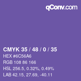 Color code: CMYK 35 / 48 / 0 / 35 | qconv.com