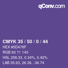 Código de color: CMYK 35 / 50 / 0 / 44 | qconv.com