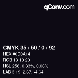 Color code: CMYK 35 / 50 / 0 / 92 | qconv.com