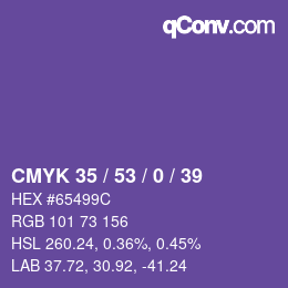 Color code: CMYK 35 / 53 / 0 / 39 | qconv.com