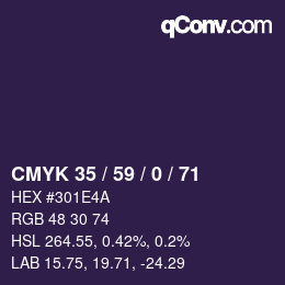 Color code: CMYK 35 / 59 / 0 / 71 | qconv.com