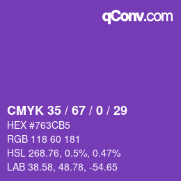 颜色代码: CMYK 35 / 67 / 0 / 29 | qconv.com
