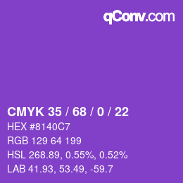 颜色代码: CMYK 35 / 68 / 0 / 22 | qconv.com